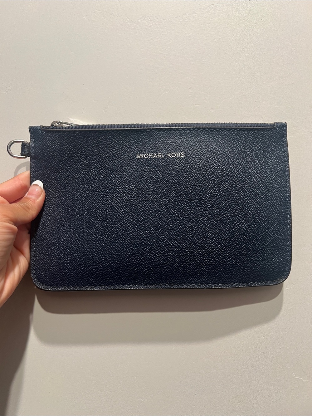 Michael Kors Leather Travel Pouch - Dark Blue